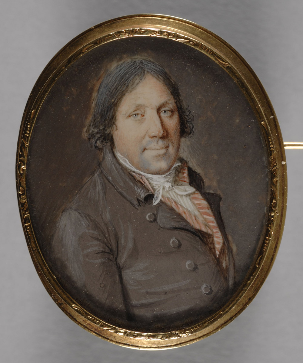 Homme en buste po une redingote brune_0